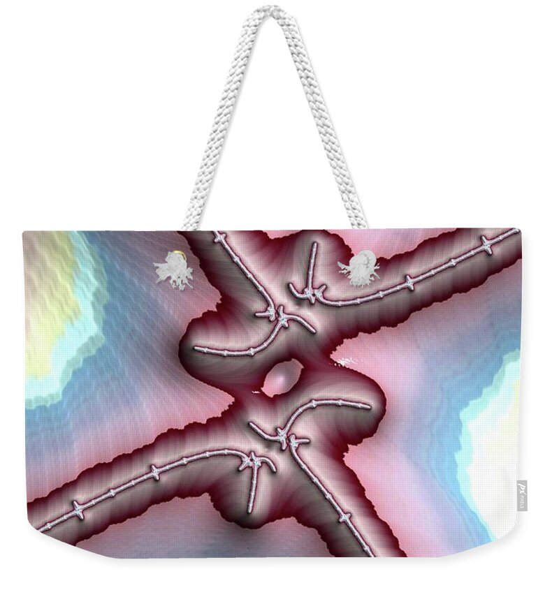 Abstract Weekender Tote Bag featuring the photograph Sacred Cross by Keith Lyman