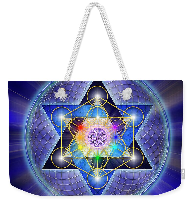 Endre Weekender Tote Bag featuring the digital art Sacred Geometry 15 by Endre Balogh