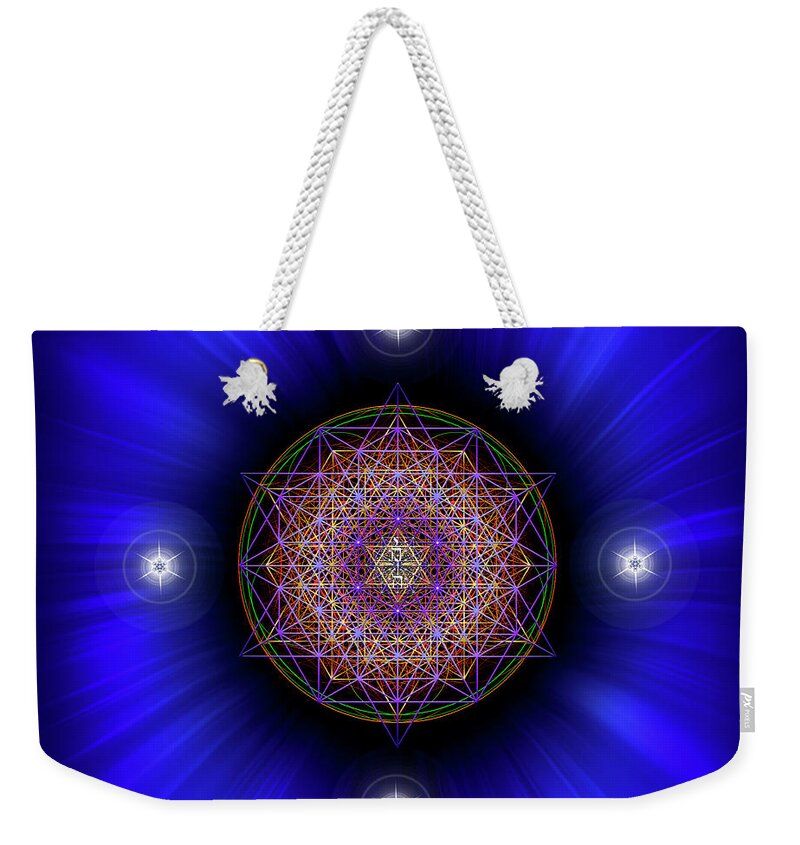Endre Weekender Tote Bag featuring the digital art Sacred Geometry 583 by Endre Balogh