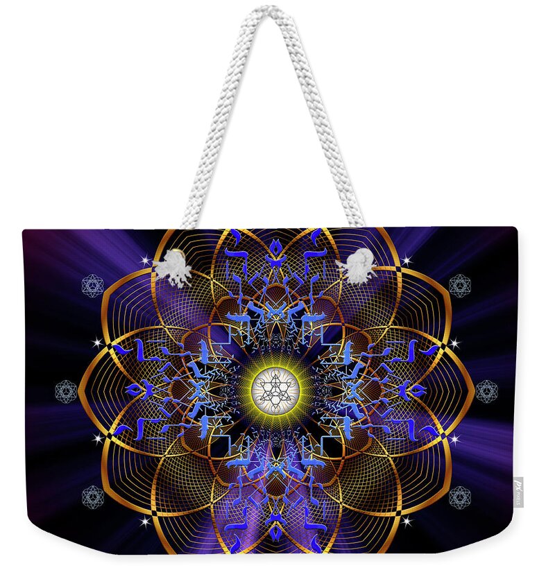 Endre Weekender Tote Bag featuring the digital art Sacred Geometry 647 by Endre Balogh