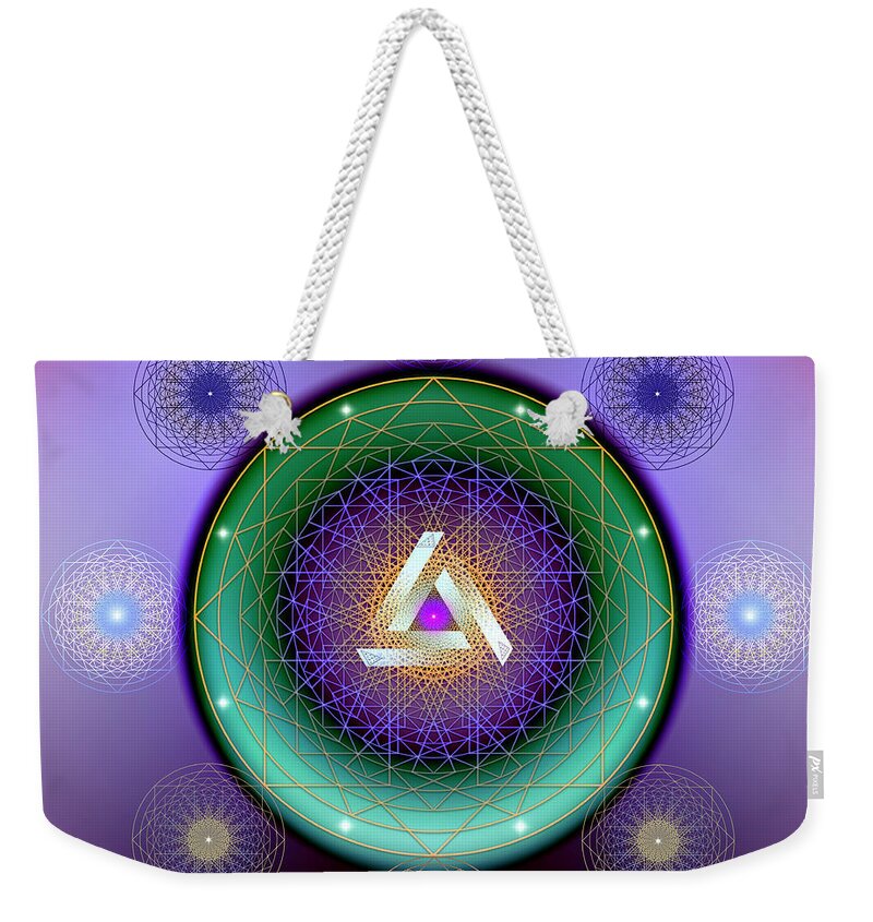Endre Weekender Tote Bag featuring the digital art Sacred Geometry 662 by Endre Balogh