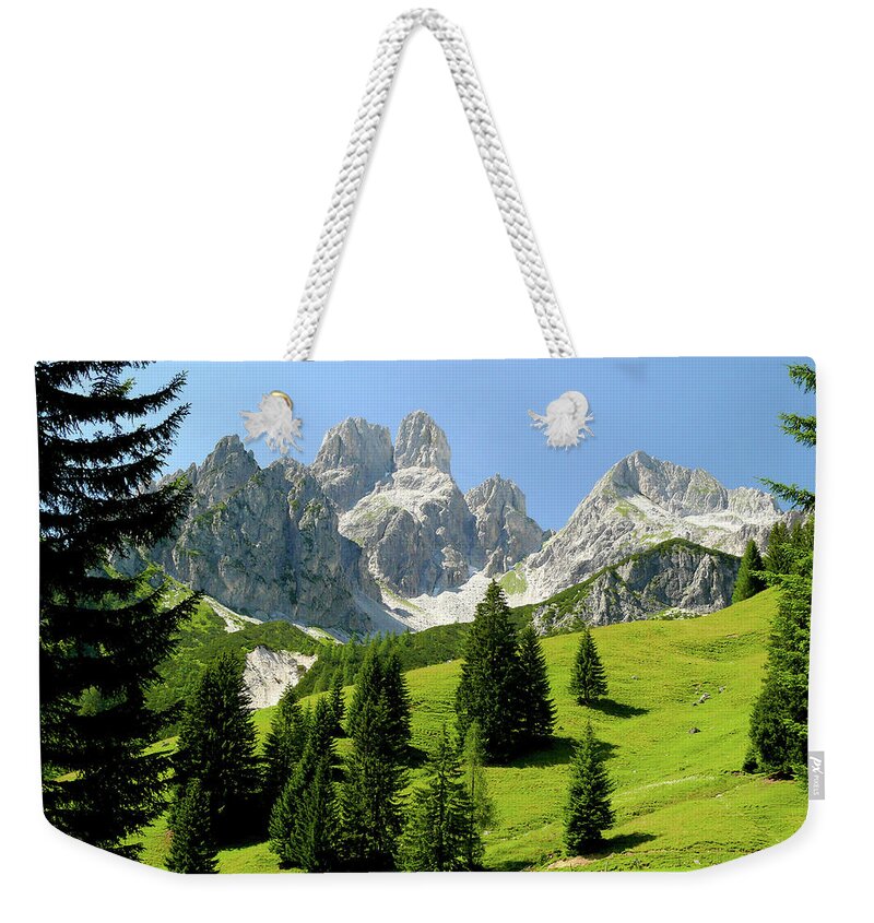 Bischofsmuetze Weekender Tote Bag featuring the photograph Sacred Land by Evelyn Tambour