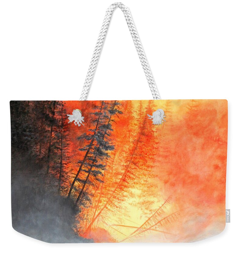 Forest Weekender Tote Bag featuring the painting Safe Haven by Wilfrido Limvalencia