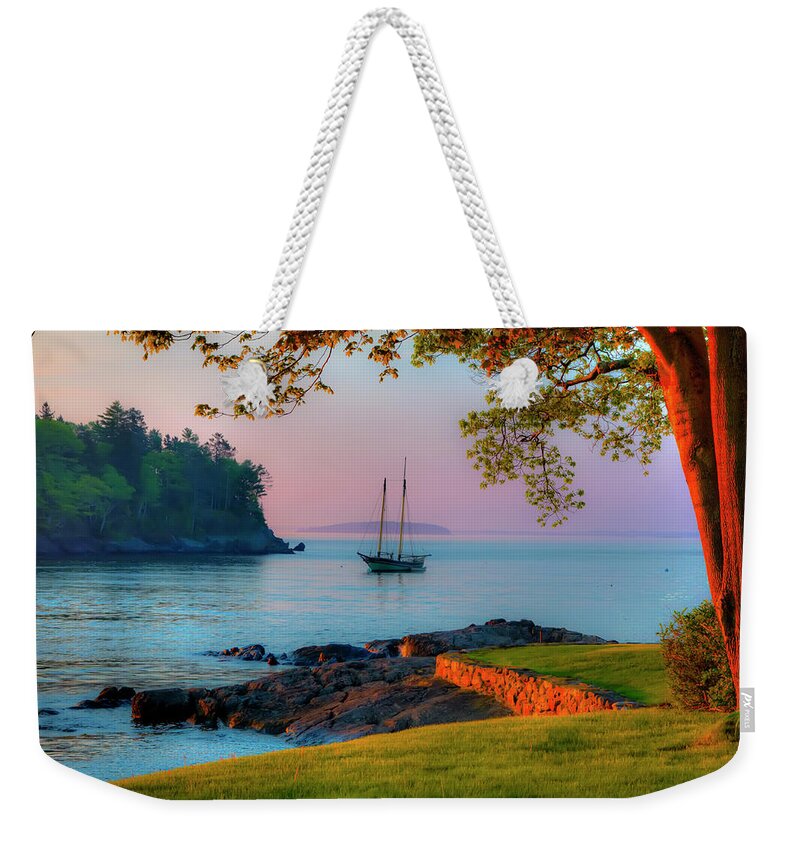 Sailboat Weekender Tote Bag featuring the photograph Safe Mooring by Jeff Cooper