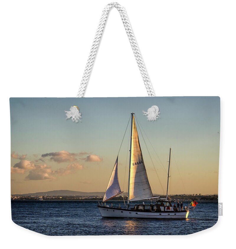 Lisbon Weekender Tote Bag featuring the photograph Sail Away from Lisbon by Pablo Lopez
