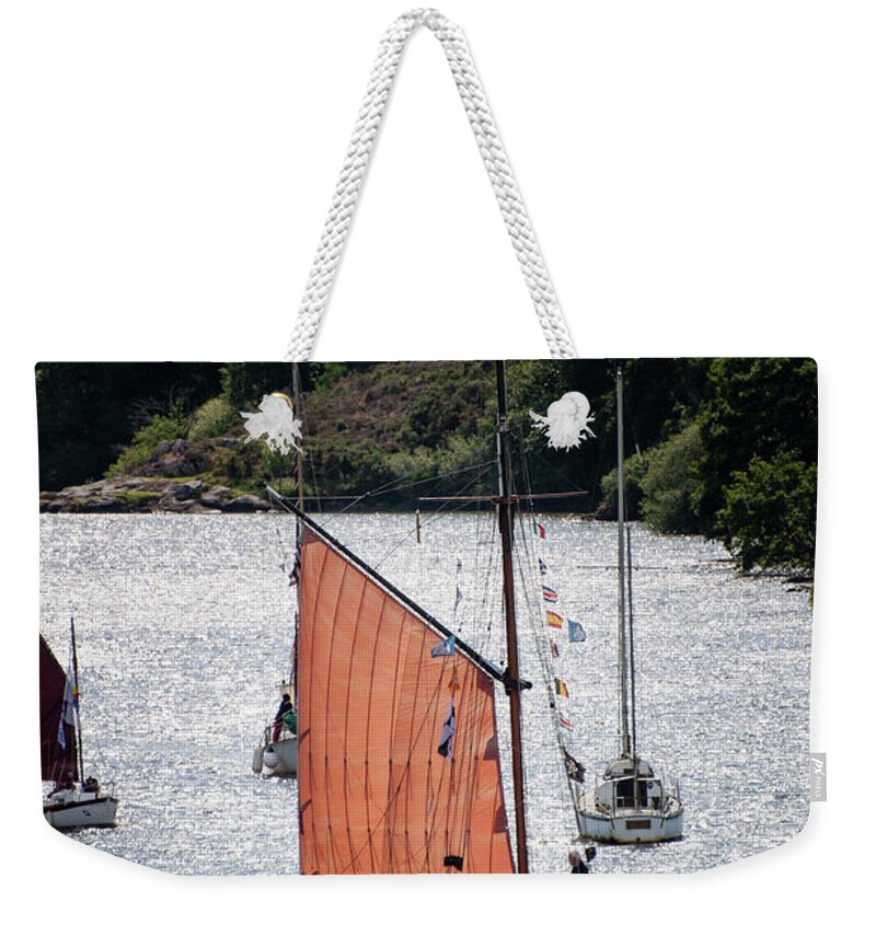 Boat Weekender Tote Bag featuring the photograph Sailing 46 by Geoff Smith