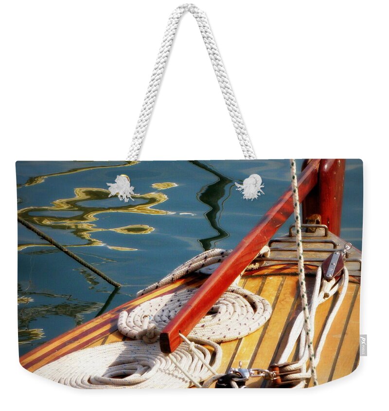 Sailing Weekender Tote Bag featuring the photograph Sailing Dories 4 by Lainie Wrightson