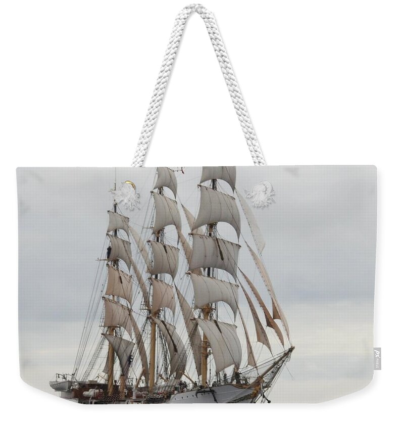 Sailing Ship Weekender Tote Bag featuring the photograph Sailing Ship by Mariel Mcmeeking