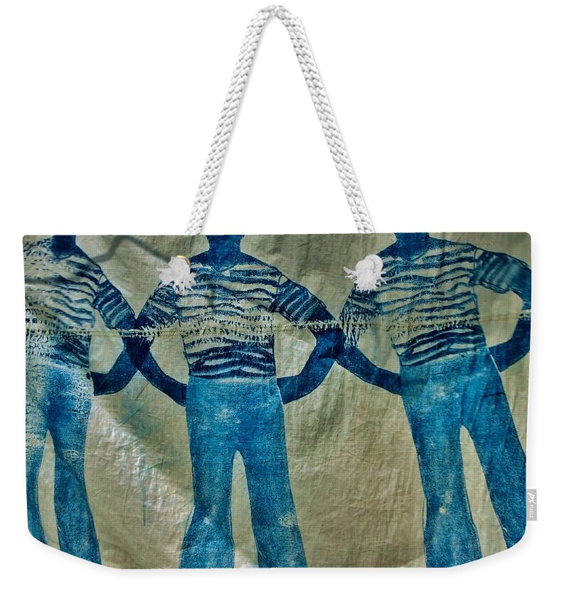 Sailors Weekender Tote Bag featuring the photograph French Sailors Blue and Indigo by William Rockwell