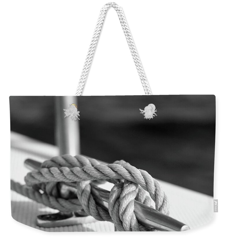 Sailors Knot Weekender Tote Bag featuring the photograph Sailor's Knot Square by Laura Fasulo