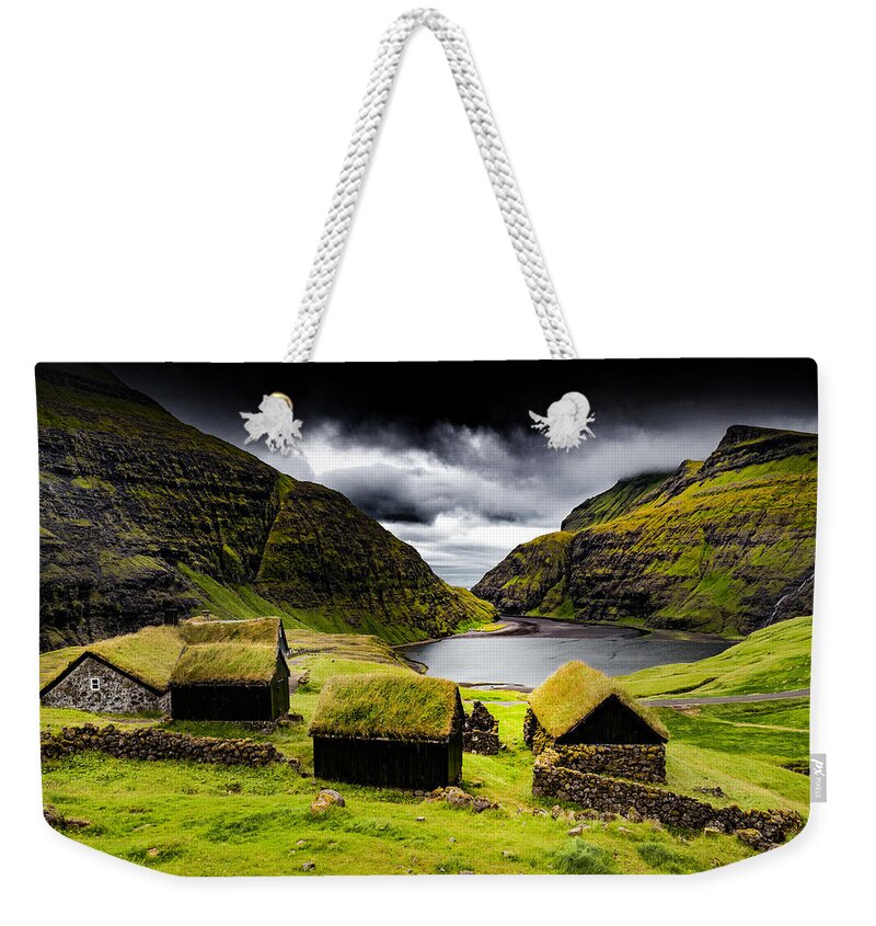 Landscape Weekender Tote Bag featuring the photograph Saksun Vision by Philippe Sainte-Laudy