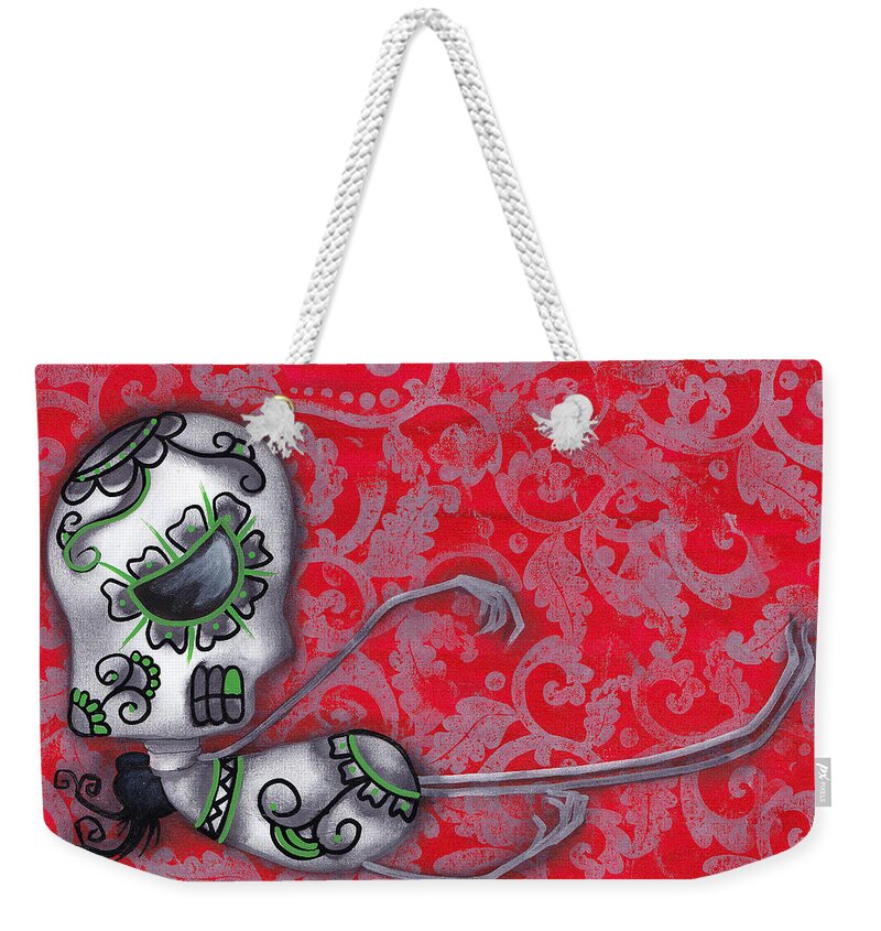 Day Of The Dead Weekender Tote Bag featuring the painting Salazar by Abril Andrade