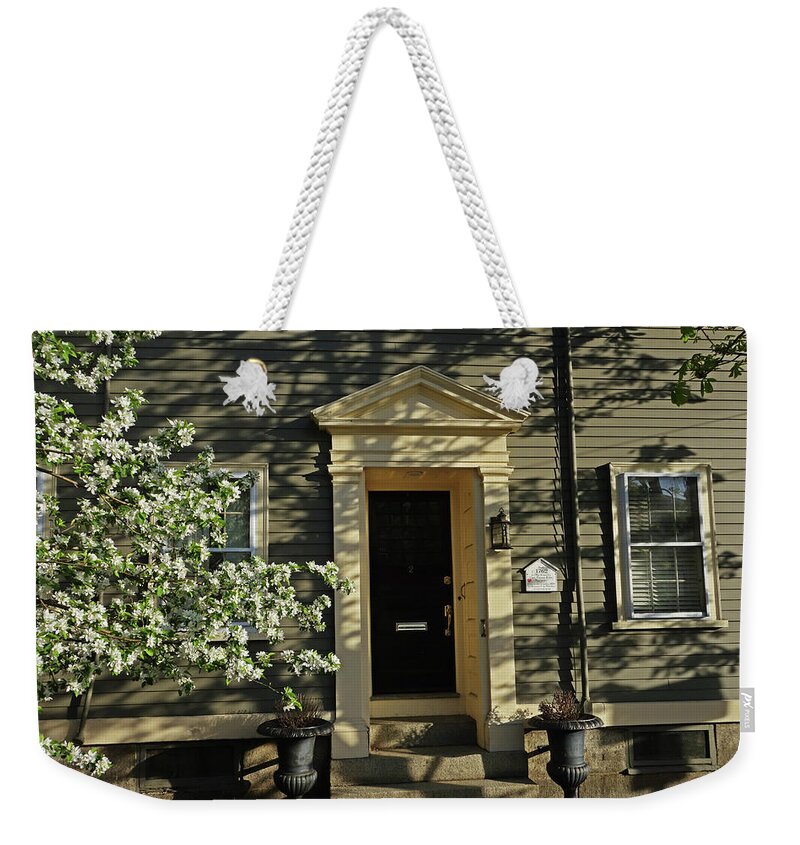 Salem Weekender Tote Bag featuring the photograph Salem Historical Home Trees and Shadows Salem MA by Toby McGuire