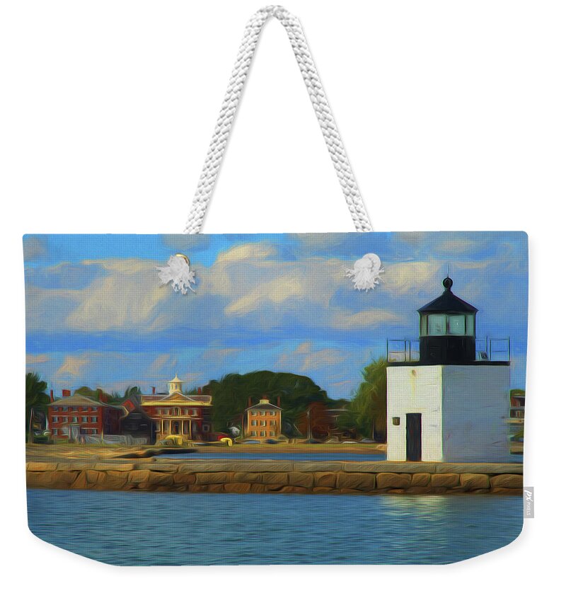 Salem Ma Weekender Tote Bag featuring the photograph Salem Maritime waterfront in Digital Art by Jeff Folger
