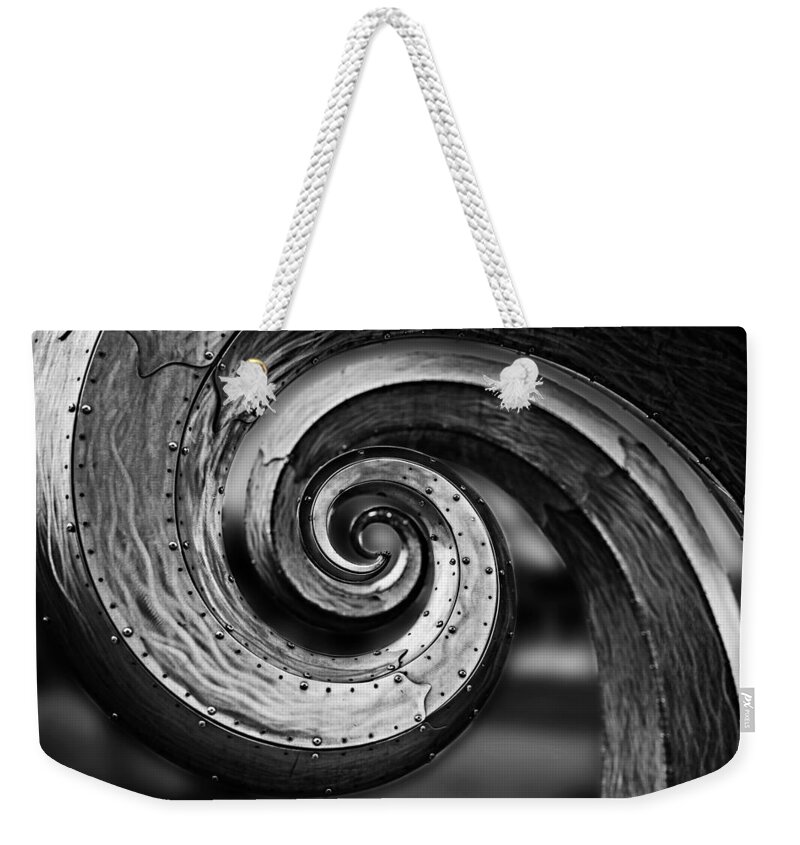 Junk Weekender Tote Bag featuring the photograph Salmon Waves Black and White 2 by Pelo Blanco Photo