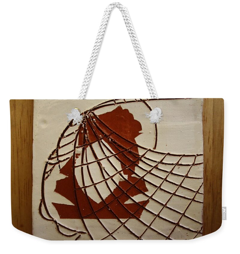 Jesus Weekender Tote Bag featuring the ceramic art Samantha - tile by Gloria Ssali