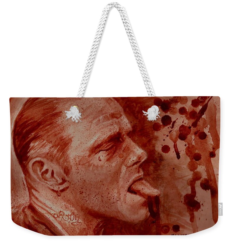 Fang Weekender Tote Bag featuring the painting Sammytown by Ryan Almighty