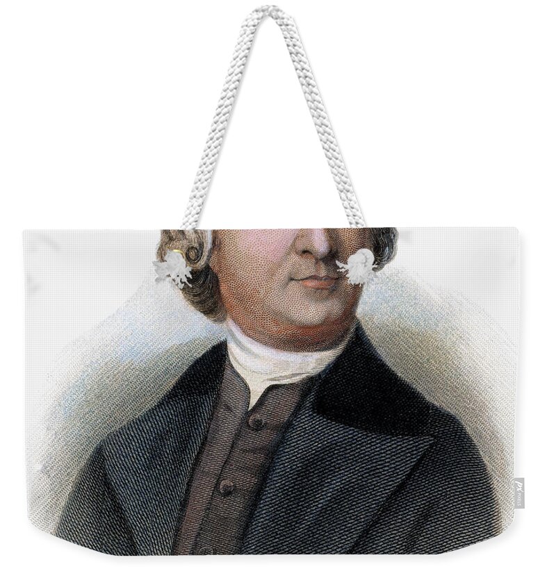 18th Century Weekender Tote Bag featuring the photograph Samuel Adams (1722-1803) by Granger