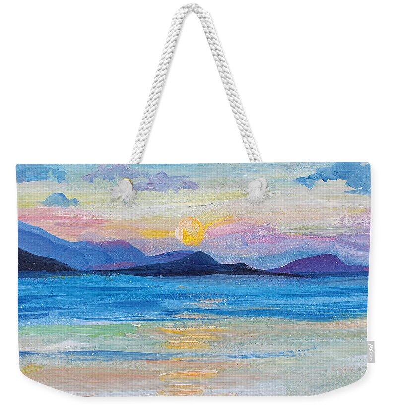 Thailand Weekender Tote Bag featuring the painting Samui Sunset by Alina Malykhina