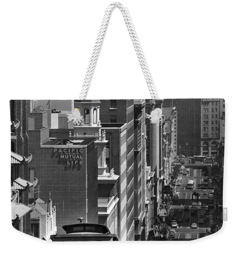 1950 Weekender Tote Bag featuring the photograph SAN FRANCISCO, c1950 by Granger