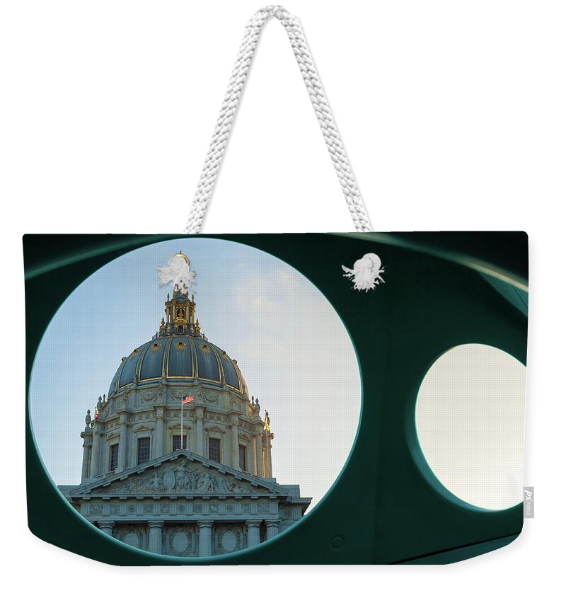 Structure Weekender Tote Bag featuring the photograph San Francisco City Hall 2 by Jonathan Nguyen