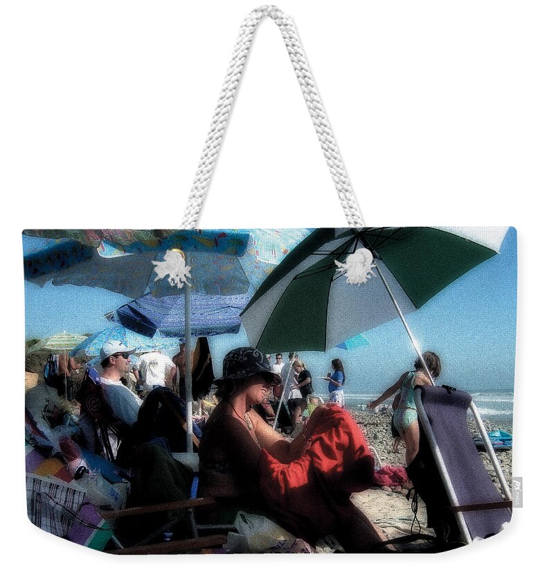 San Onofre Weekender Tote Bag featuring the photograph San O Saturday by Russell Pierce