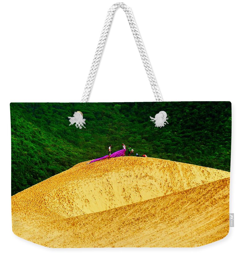 Sand Dune Weekender Tote Bag featuring the photograph Sand Dune Fun by Metaphor Photo