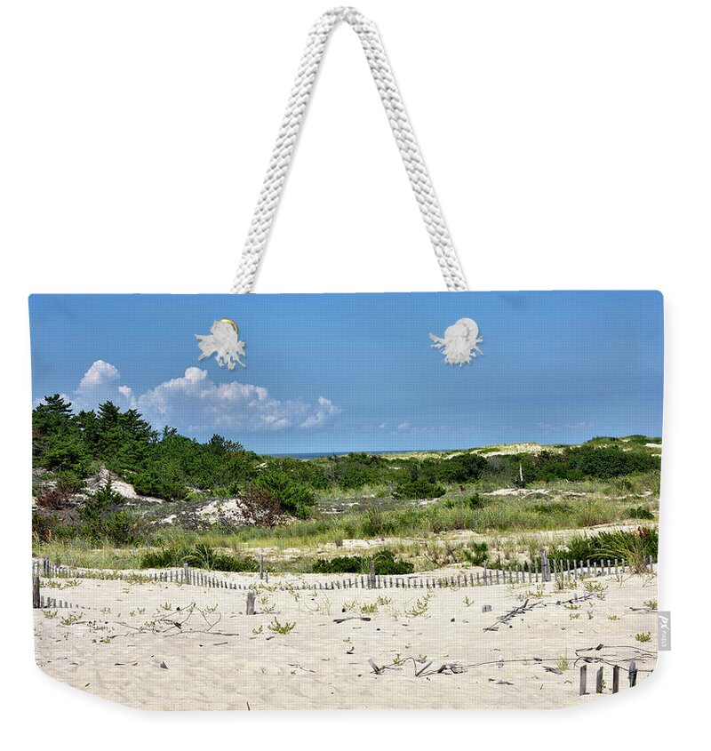 Sand Dune Weekender Tote Bag featuring the photograph Sand Dune in Cape Henlopen State Park - Delaware by Brendan Reals