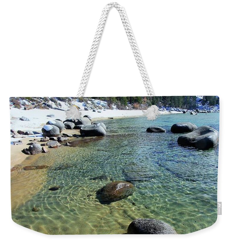 Clarity Weekender Tote Bag featuring the photograph Sand Language in Winter by Sean Sarsfield