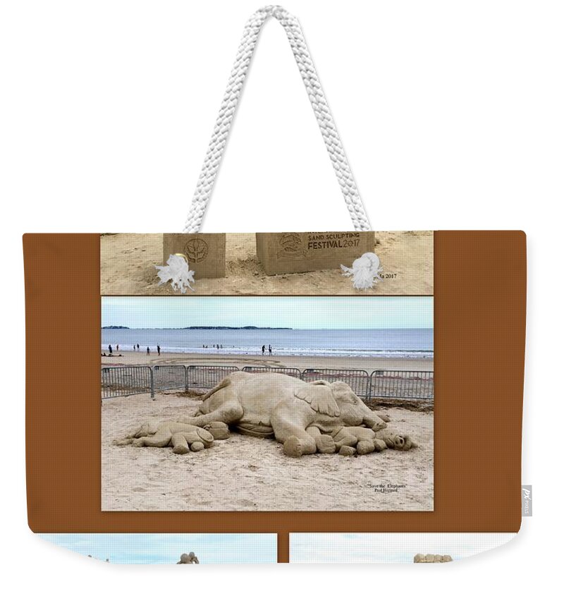 Sand Weekender Tote Bag featuring the photograph Sand Sculpture Collage by Caroline Stella