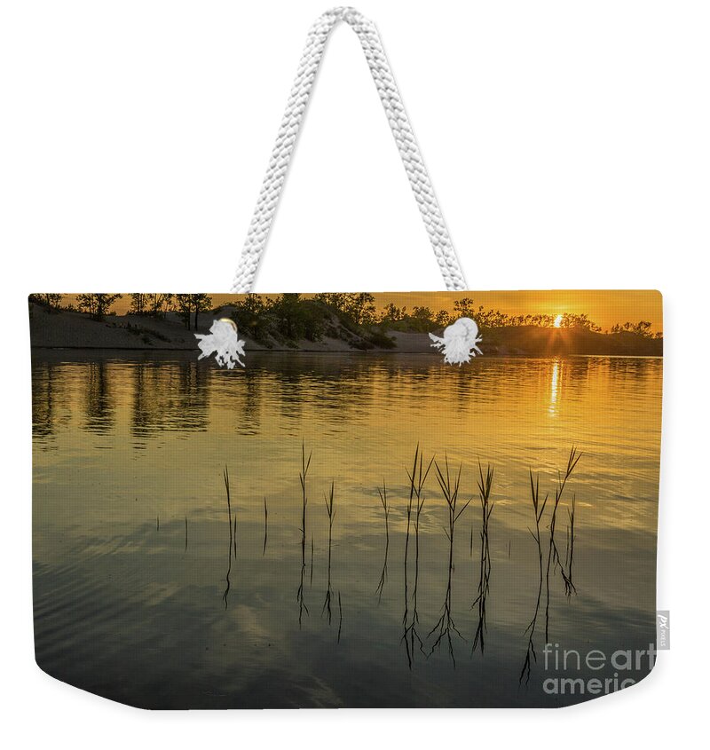 Evening Weekender Tote Bag featuring the photograph Sandbanks Sunset by Roger Monahan