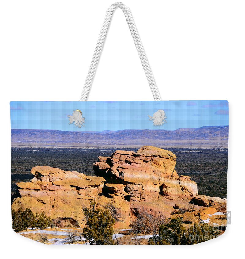 Southwest Landscape Weekender Tote Bag featuring the photograph Sandstone bluff by Robert WK Clark