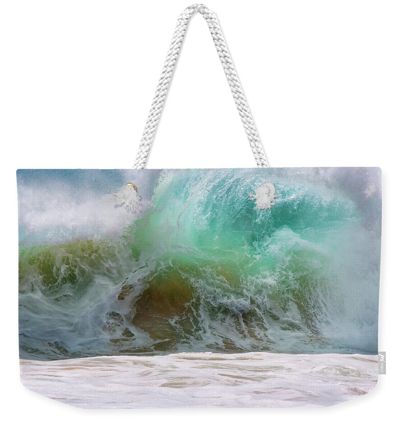 Beach Weekender Tote Bag featuring the photograph Sandy Beach Surf by Sandra Sigfusson
