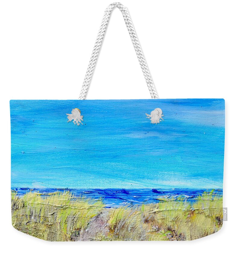 Sand Weekender Tote Bag featuring the painting Sandy Dunes by Regina Valluzzi