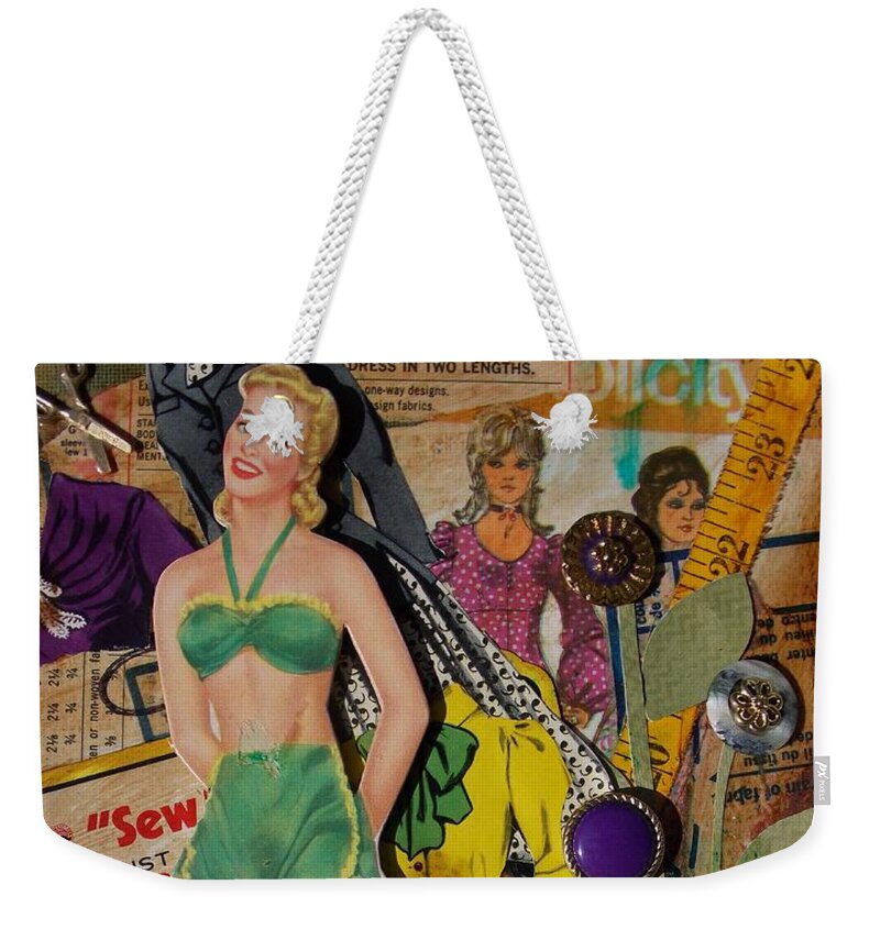 Paper Weekender Tote Bag featuring the mixed media Sandy by Virginia Coyle