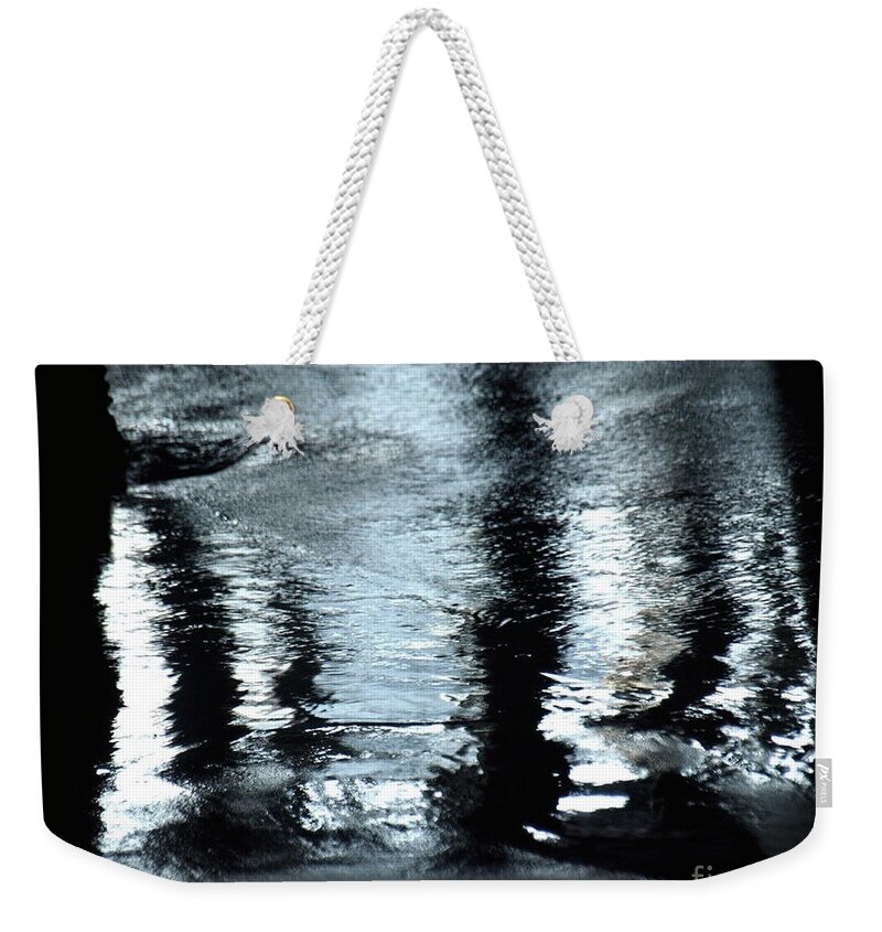 Water Reflection Weekender Tote Bag featuring the photograph SantaMonicareflection by Mary Kobet