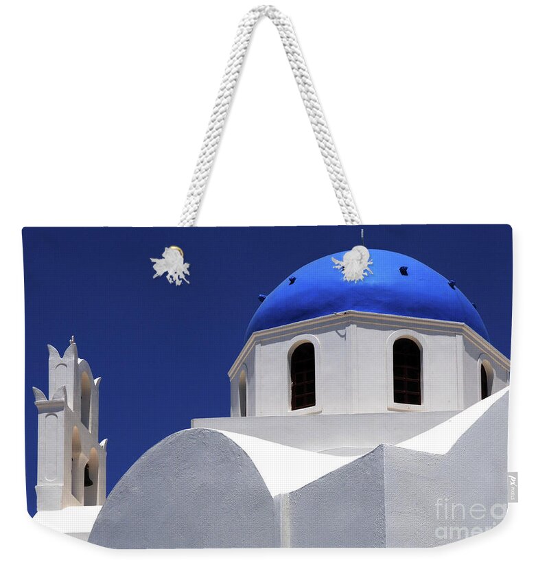 Greece Weekender Tote Bag featuring the photograph Santorini Greece Architectual Line 2 by Bob Christopher