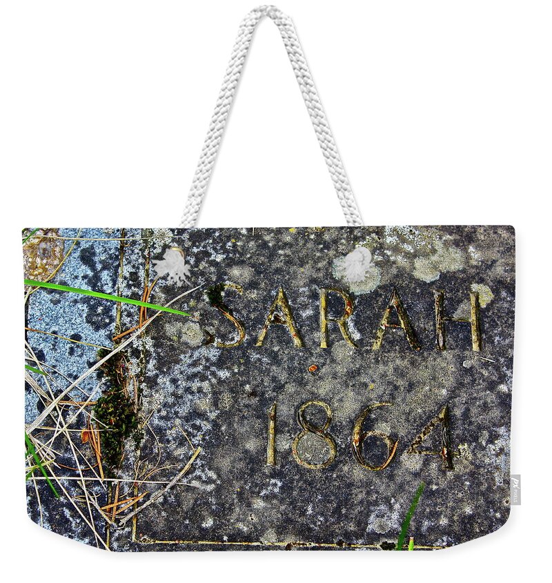 Grave Weekender Tote Bag featuring the photograph Sarah by Diana Hatcher