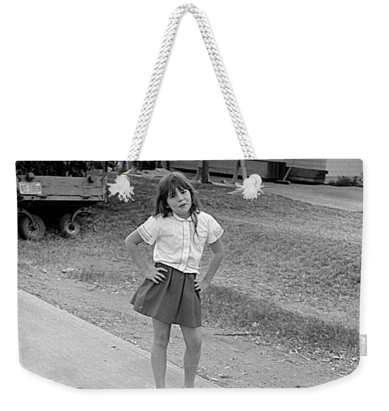 Sassy Weekender Tote Bag featuring the photograph Sassy Girl, 1971 by Jeremy Butler