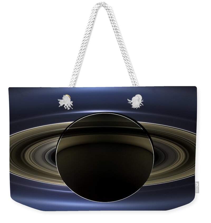 Space Weekender Tote Bag featuring the photograph Saturn by Johari Smith
