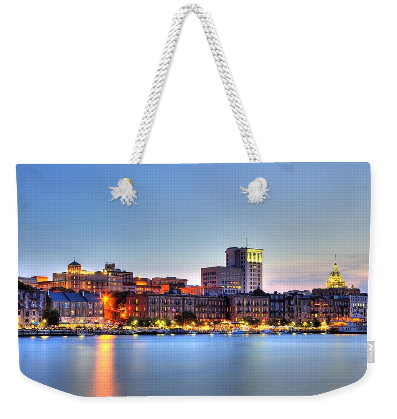 Savannah Weekender Tote Bag featuring the photograph Savannah Skyline by Shawn Everhart