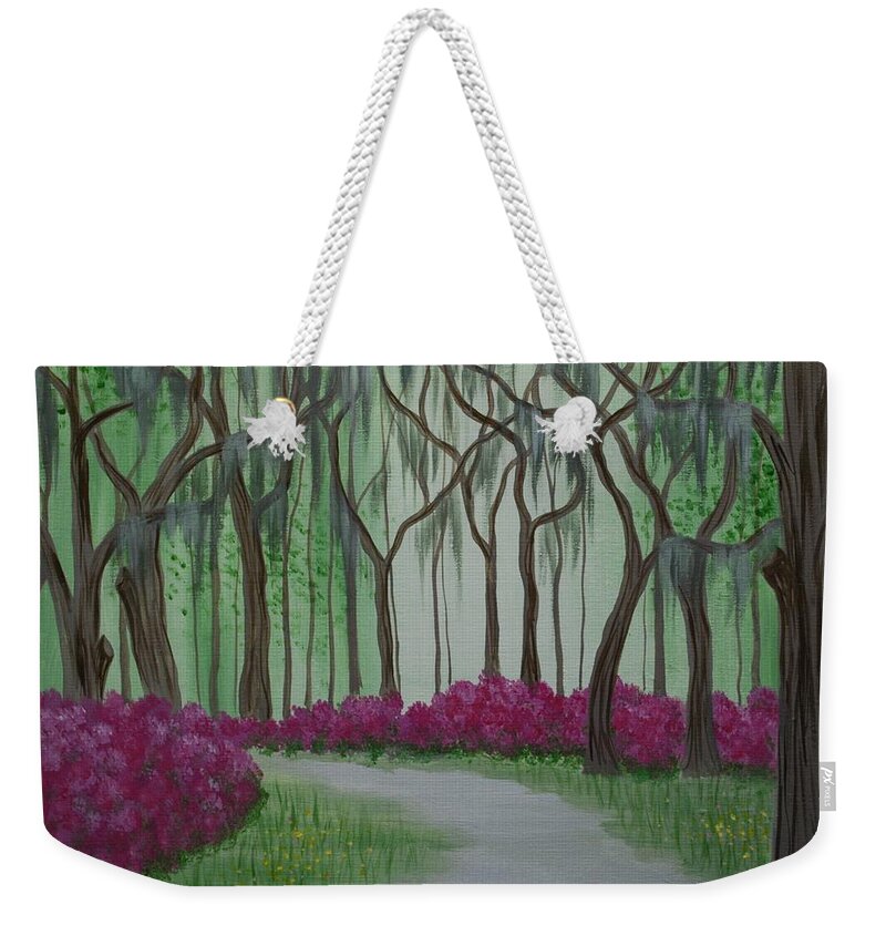 Spanish Moss Weekender Tote Bag featuring the painting Savannah Spring by Emily Page