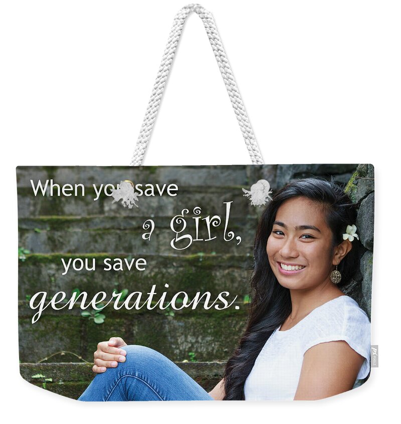 Girls Weekender Tote Bag featuring the photograph Save a Girl by Denise Bird
