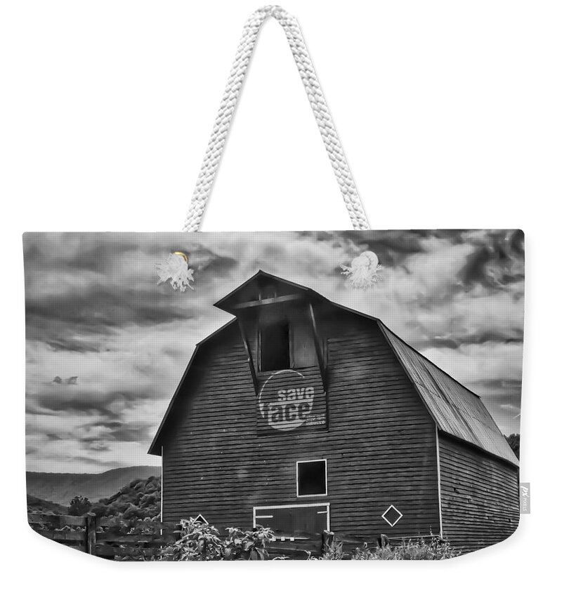 Save Face Barn Weekender Tote Bag featuring the photograph Save Face Barn by Kerri Farley