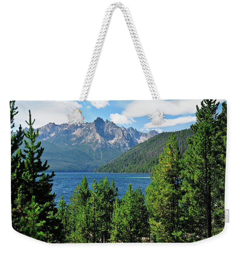 Sawtooth Mountains Weekender Tote Bag featuring the photograph Sawtooth Serenity II by Greg Norrell