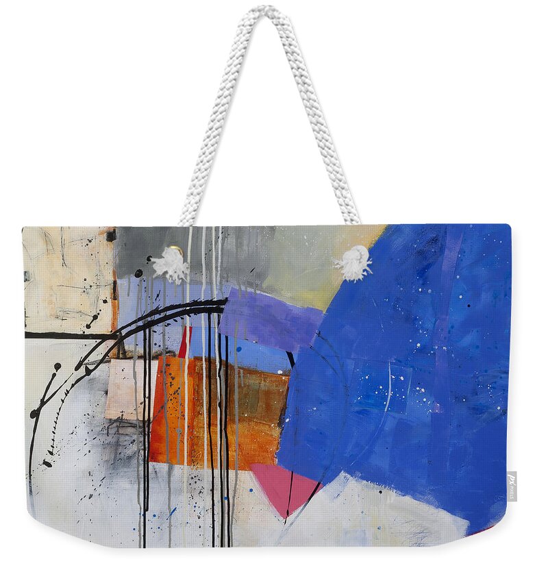 Abstract Art Weekender Tote Bag featuring the painting Scaled Up 1 by Jane Davies