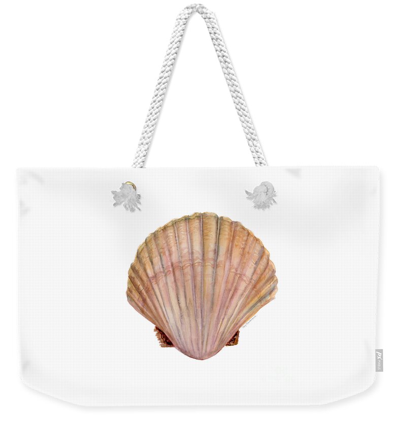 Scallop Shell Painting Weekender Tote Bag featuring the painting Scallop Shell by Amy Kirkpatrick