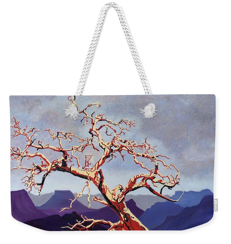 Live Oak Weekender Tote Bag featuring the painting Scarlett's Live Oak by Vera Smith