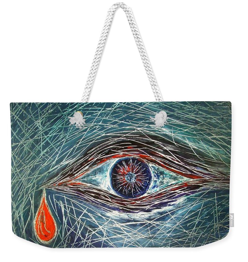 Scars Weekender Tote Bag featuring the painting Scars in My Soul by Marianna Mills