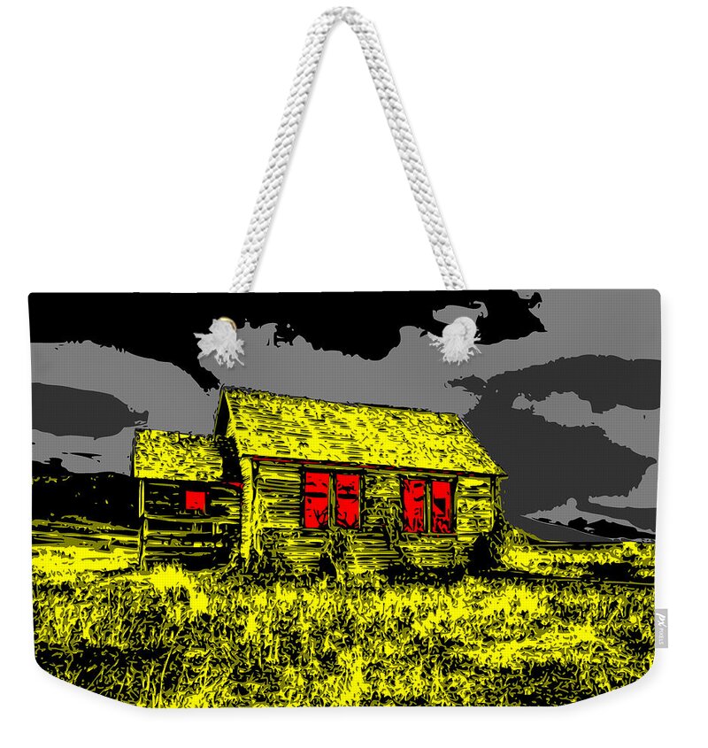 Scary Weekender Tote Bag featuring the digital art Scary Farmhouse by Piotr Dulski